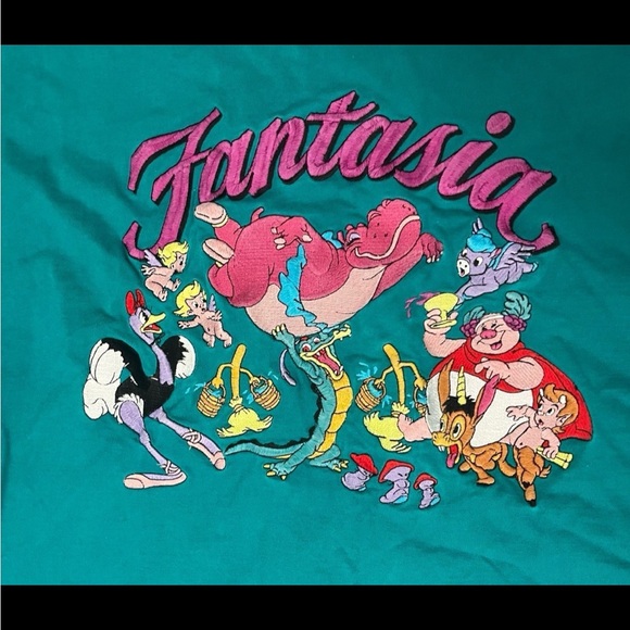 Vintage embroidered Disney Fantasia full Button up Shirt - See measurements - Picture 10 of 11